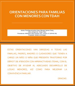 Comprar Orientaciones para familias con menores con  TDAH